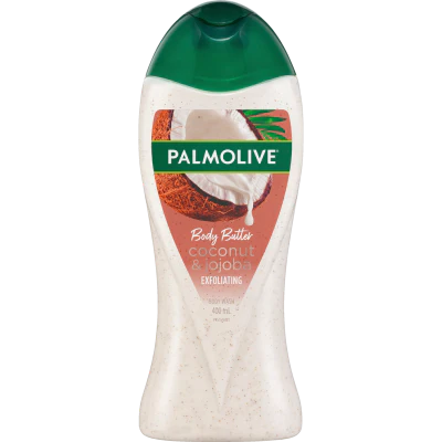 Palmolive Body Butter Coconut Scrub Exfoliating Body Wash 400ml