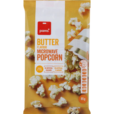 Pams Butter Flavour Microwave Popcorn 85g