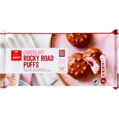 Pams Chocolate Rocky Road Puffs 190g
