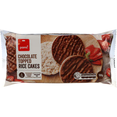 Pams Chocolate Topped Rice Cakes 100g