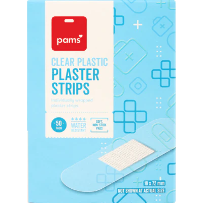 Pams Clear Plastic Clear Strips 50pk