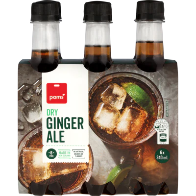 Pams Dry Ginger Ale 6 x 340ml