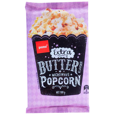 Pams Extra Butter Flavour Popcorn 100g