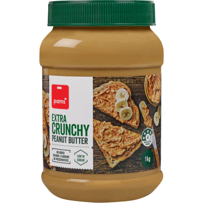 Pams Extra Crunchy Peanut Butter 1kg