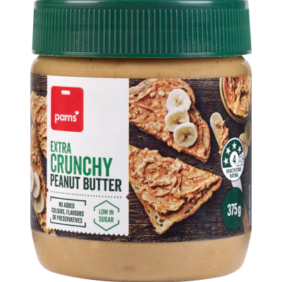 Pams Extra Crunchy Peanut Butter 375g