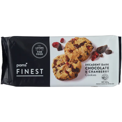Pams Finest Dark Chocolate Cranberry Cookies 300g