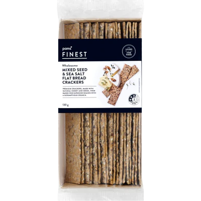 Pams Finest Wholesome Mixed Seed & Sea Salt Flat Bread Crackers 130g