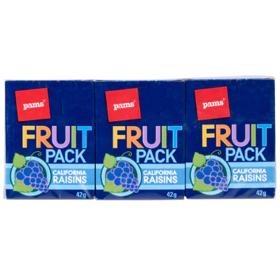 Pams Fruit Pack California Raisins 6pk