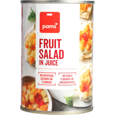 Pams Fruit Salad In Juice 410g