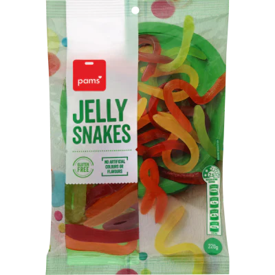 Pams Jelly Snakes 220g