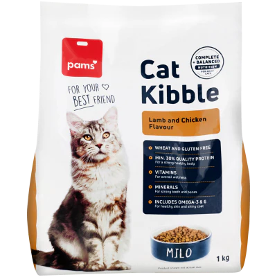 Pams Lamb & Chicken Flavour Cat Kibble 1kg