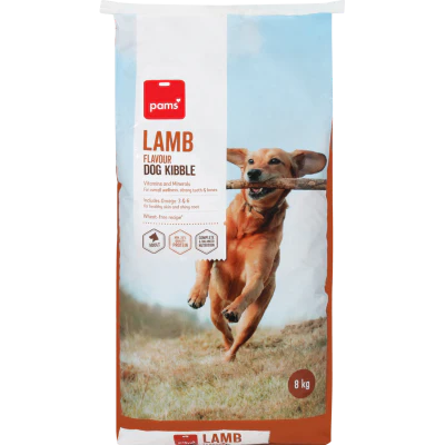 Pams Lamb Flavour Dog Kibble 8kg
