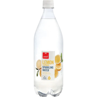Pams Lemon Flavoured Sparkling Water 1l