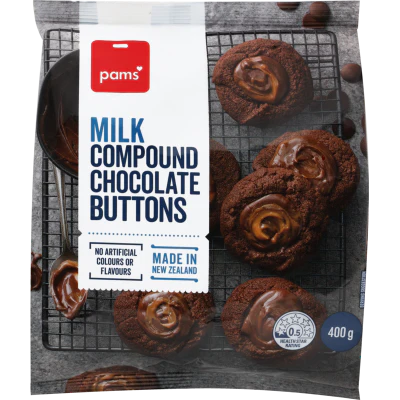 Pams Milk Compound Chocolate Buttons 400g