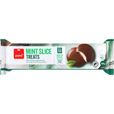 Pams Mint Slice Treats Biscuits 200g