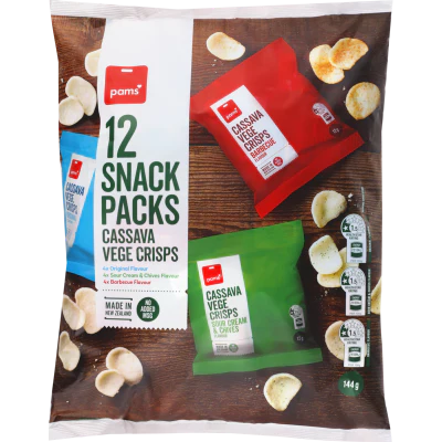 Pams Mixed Cassava Vege Crisps 12pk