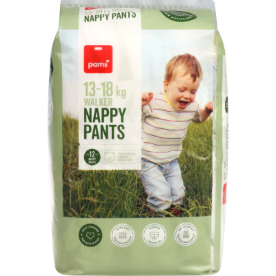 Pams Nappy Pants 13-18kg Walker 12pk