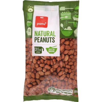Pams Natural Peanuts 500g