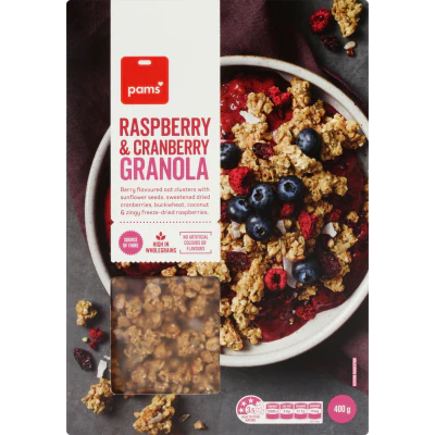 Pams Raspberry & Cranberry Granola 400g