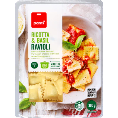 Pams Ravioli Ricotta & Basil Chilled Pasta 300g