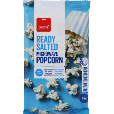 Pams Ready Salted Microwave Popcorn 85g