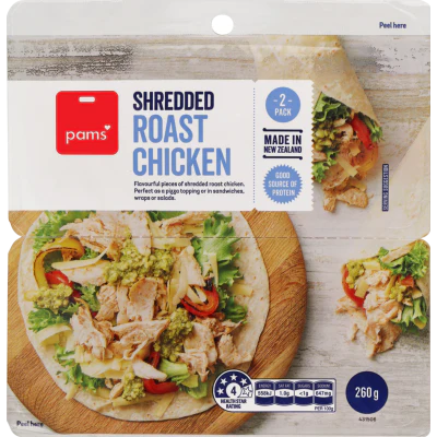 Pams Shredded Roast Chicken 260g