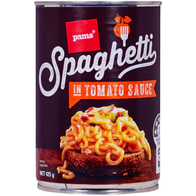 Pams Spaghetti In Tomato Sauce 425g
