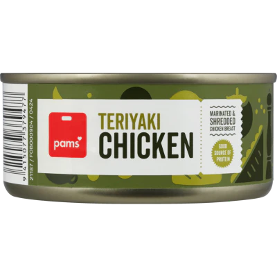 Pams Teriyaki Marinated & Shredded Chicken Breast 160g