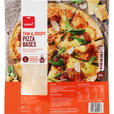 Pams Thin & Crispy Pizza Bases 2 x 150g
