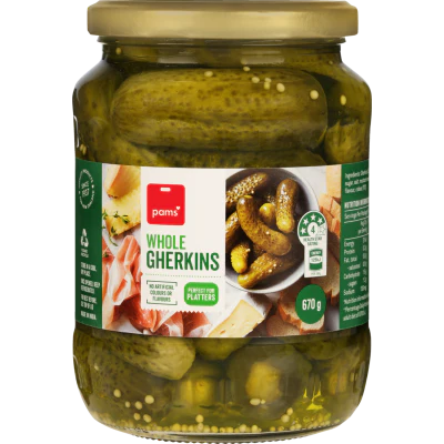 Pams Whole Gherkins 670g
