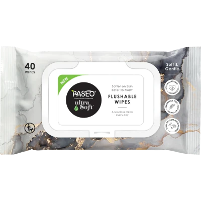 Paseo Ultra Soft Aloe Vera Cleansing Wipes 40pk