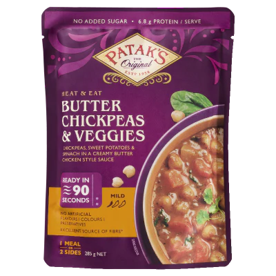 Patak's Heat & Eat Butter Chickpeas & Veggies 285g