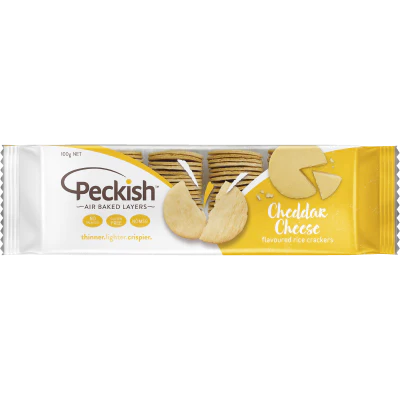 Peckish Cheddar Cheese Flavoured Rice Crackers 100g