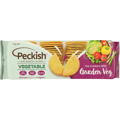 Peckish Garden Vegetable Rice Crackers 100g