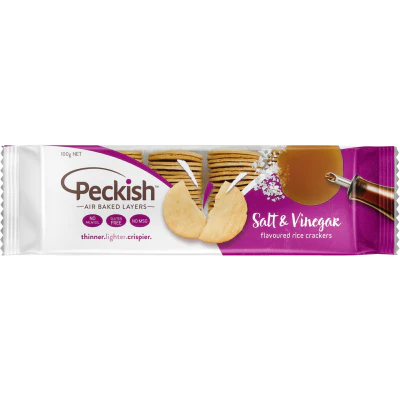 Peckish Sea Salt & Vinegar Rice Crackers 90g