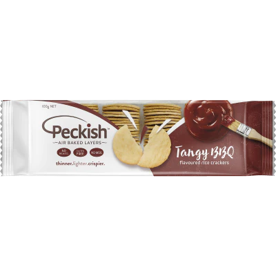 Peckish Tangy BBQ Flavoured Rice Crackers 100g