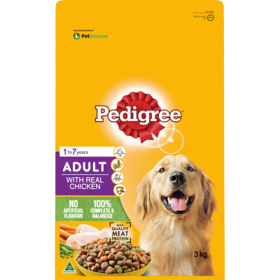 Pedigree Adult With Real Chicken Dry Dog Food 3kg