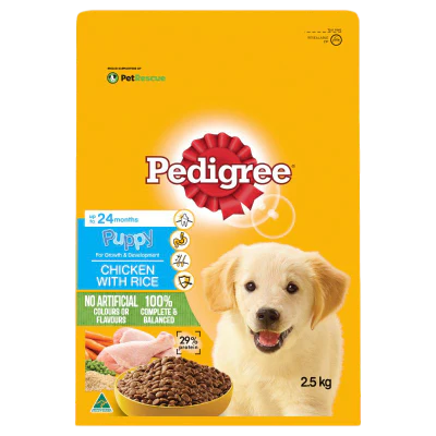 Pedigree Puppy Chicken & Rice Dry Dog Food 2.5kg