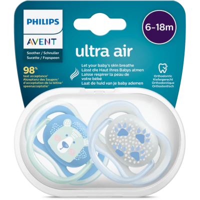 Philips Avent Avent Ultra Air Blue 6-18 Months Soother 2pk
