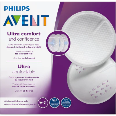 Philips Avent Ultra Comfort & Confidence Breast Pads 60pk