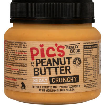 Pic's Really Good No Salt Crunchy Peanut Butter 1kg