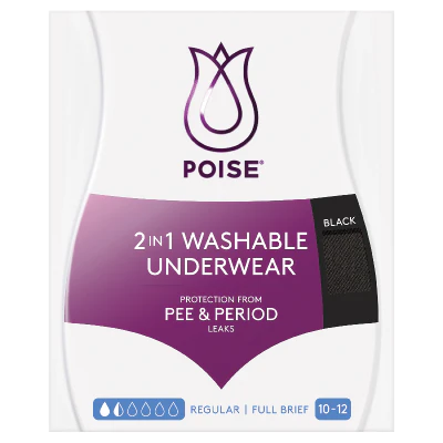 Poise Adult Care Black Underwear 10/12 1pk