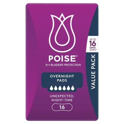 Poise Overnight Pads 16pk