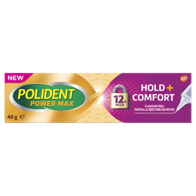 Polident Hold & Comfort Flavour Free Partial & Denture Adhesive 40g