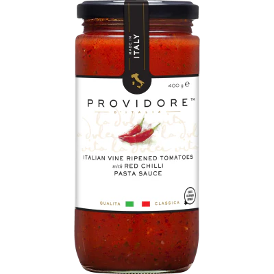 Providore Italian Vine Ripened Tomatoes With Red Chilli Pasta Sauce 400g