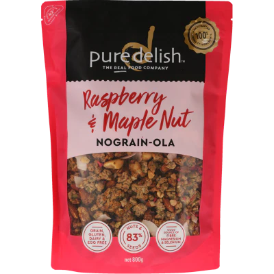 Pure Delish Raspberry & Maple Nut Nograin-Ola 800g