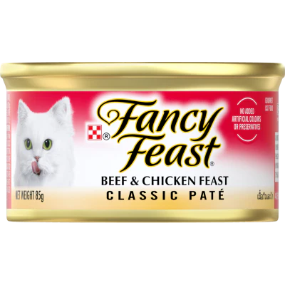 Purina Fancy Feast Beef & Chicken Feast Classic Pate Adult Wet Cat Food 85g