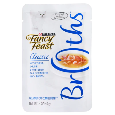 Purina Fancy Feast Classic Broths Tuna Shrimp & Whitefish Cat Food 40g