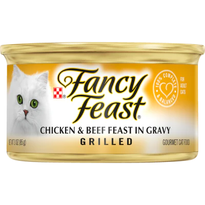 Purina Fancy Feast Grilled Chicken & Beef Feast In Gravy Cat Food 85g