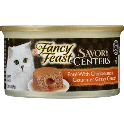 Purina Fancy Feast Savoury Centres Pate Chicken And A Gourmet Gravy Centre Cat Food 85g
